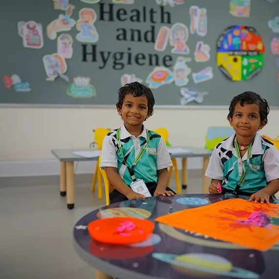Primary students attentive during a HighFields classroom lesson