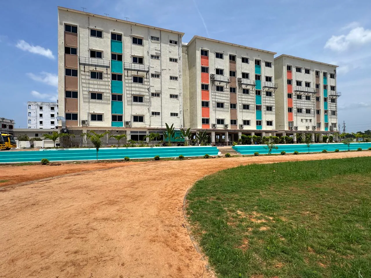 Wide view of Balaji HighFields school buildings and outdoor grounds