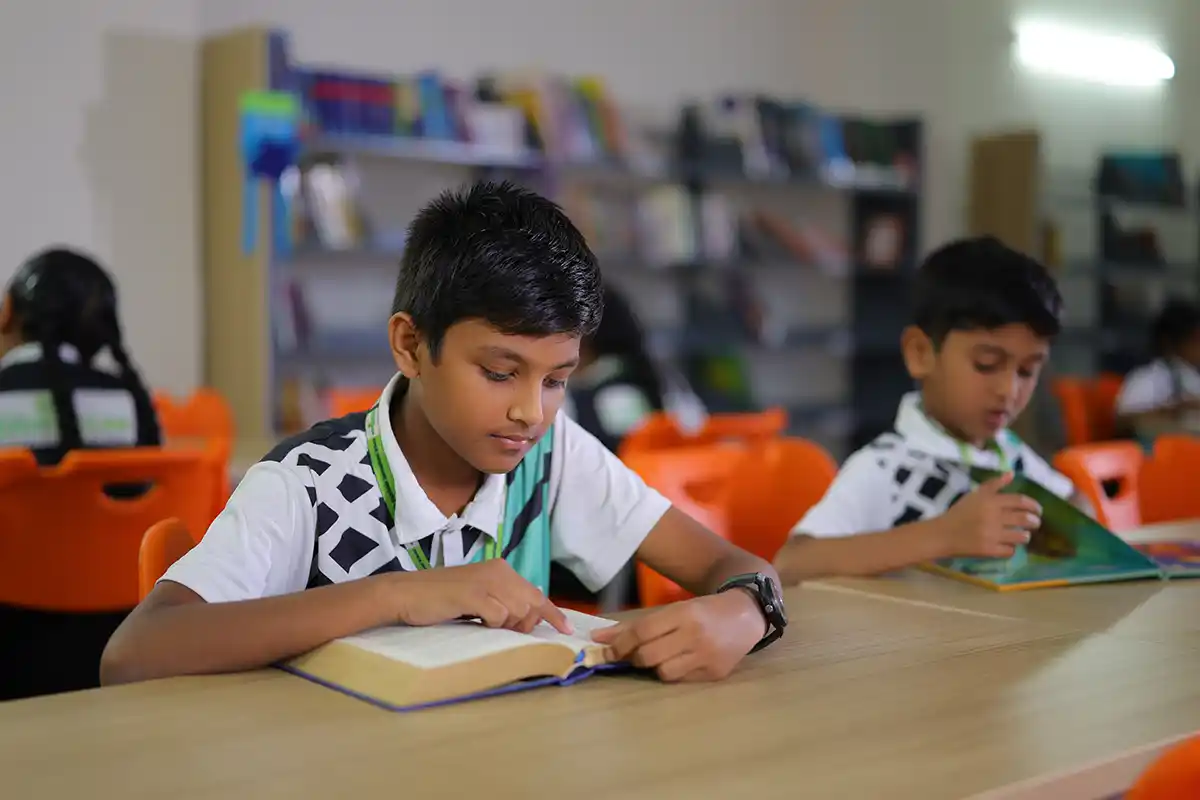 HighFields students reading in the school library