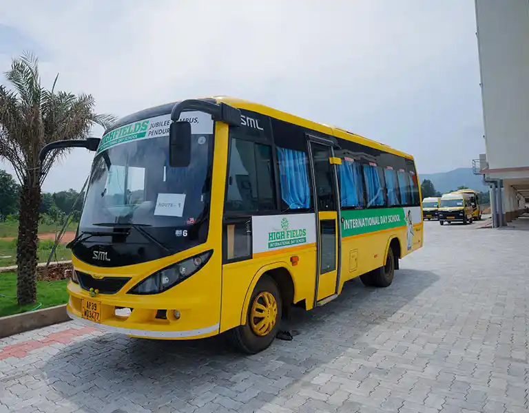 Balaji HighFields school buses ready for student transport
