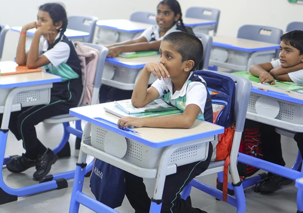 Primary students attentive during a HighFields classroom lesson