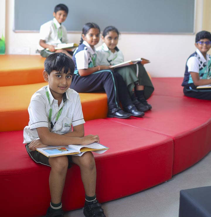 Students learning in middle school program at Balaji HighFields International School Vizag