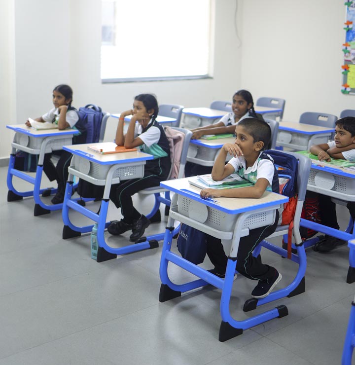 Students learning in the primary school program at Balaji HighFields International School Vizag
