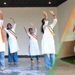 Students of Balaji High Fields International School performing during the Independence Day celebration